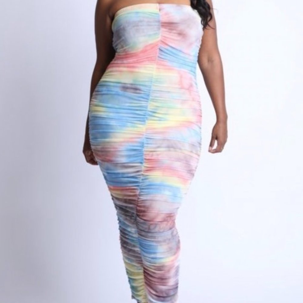 TIE DIE MAXI DRESS